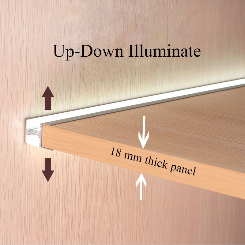 Cabinet LED Light Diffuser Aluminum Channel For 15mm Double Row LED Lighting Strips Cabinet LED Light Diffuser Aluminum Channel For 15mm Double Row LED Lighting Strips